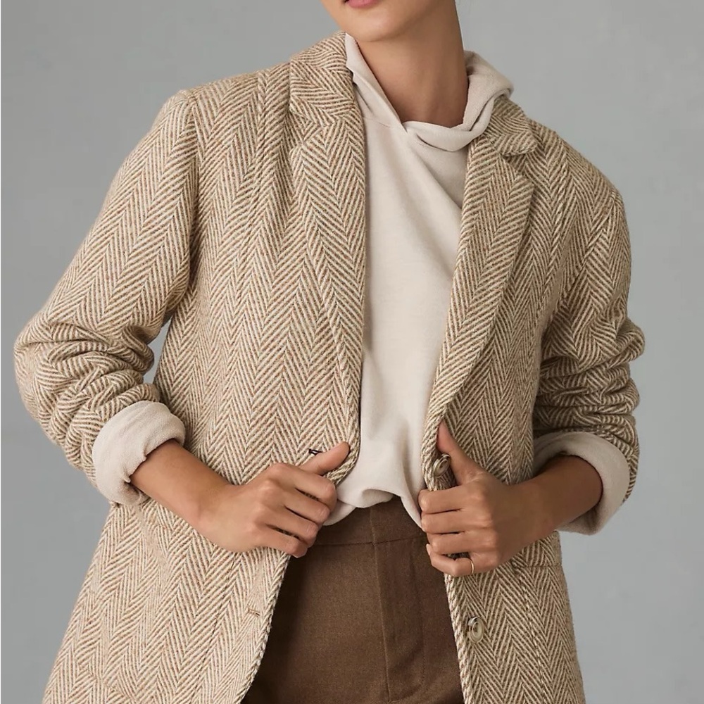 Pilcro lined blazer, Oatmeal size L